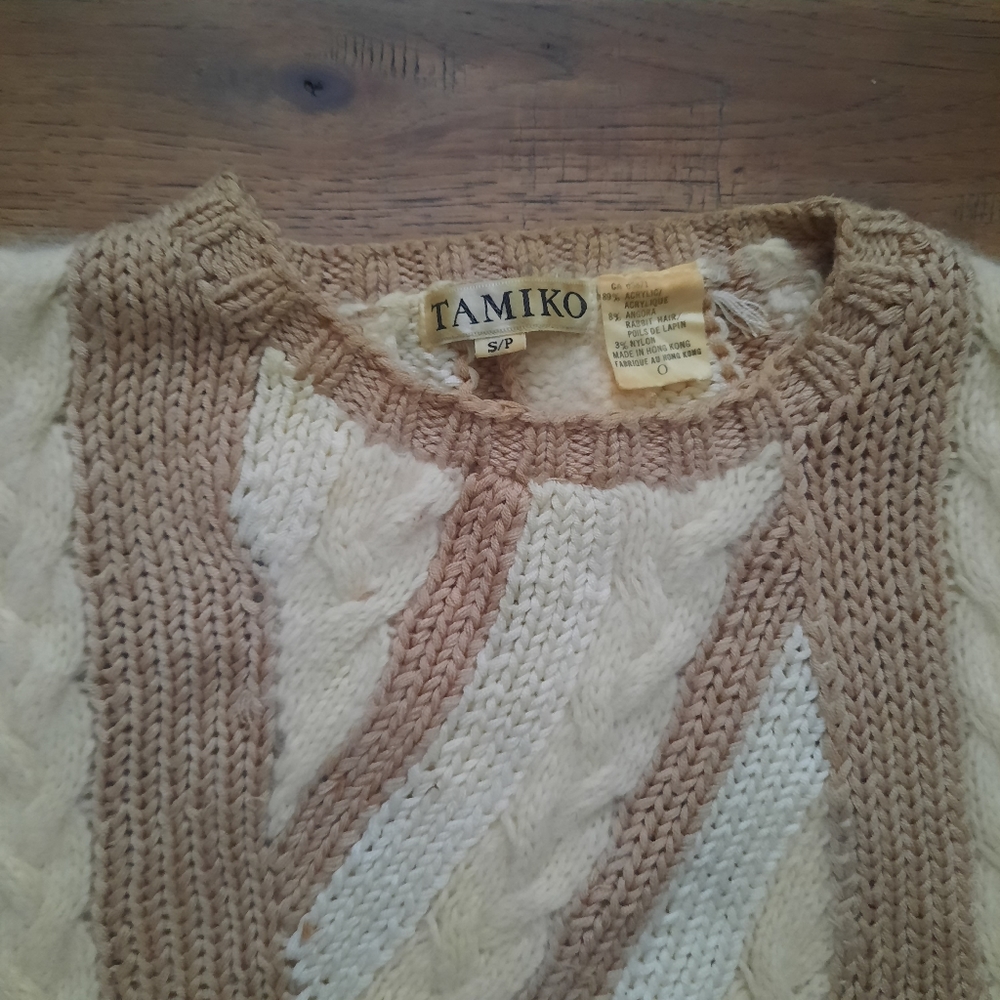 Vintage Angora Blend Chunky Cable Knit Sweater - Picture 2 of 14